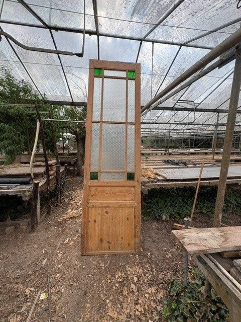 Antieke (glas-in-lood) ramen en deuren, Ophalen, Gebruikt, Glas in lood, 160 cm of meer