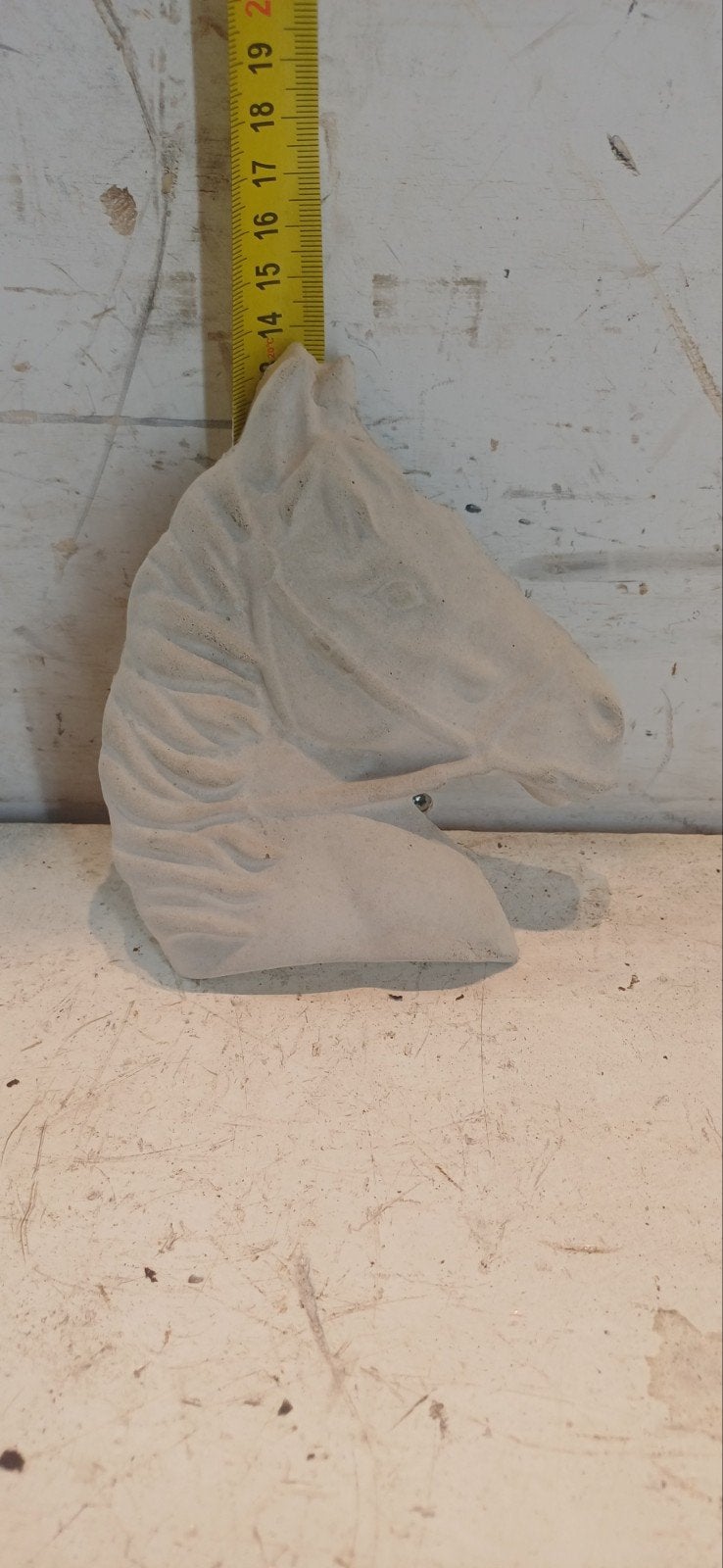 Betonnen paardenhoofd wanddecoratie, Overige onderwerpen, Minder dan 20 cm, Ophalen of Verzenden, Handgemaakt