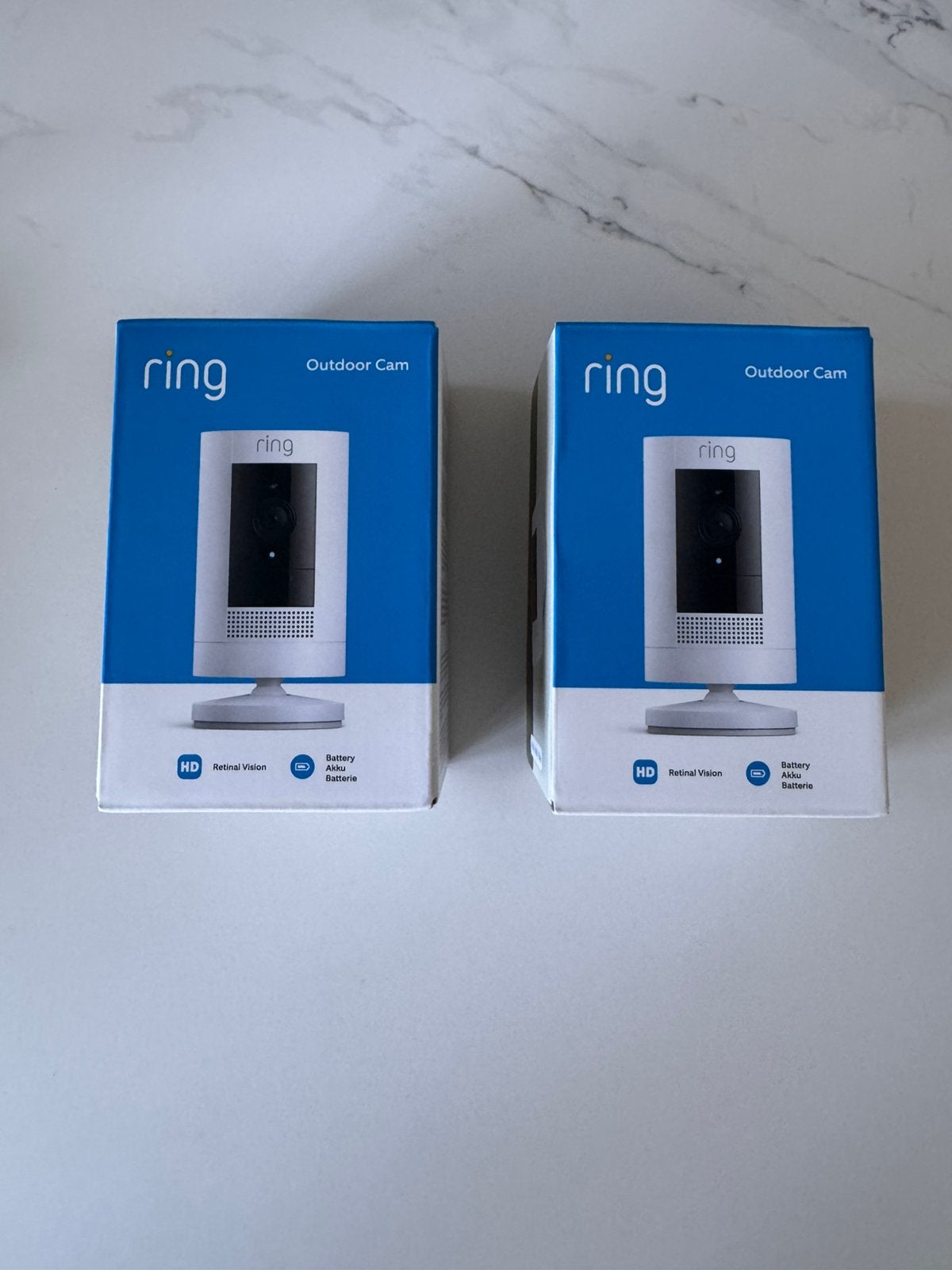 2x Ring Outdoor Cam Battery Wit | Nieuw in doos, Ophalen of Verzenden, Nieuw, Buitencamera