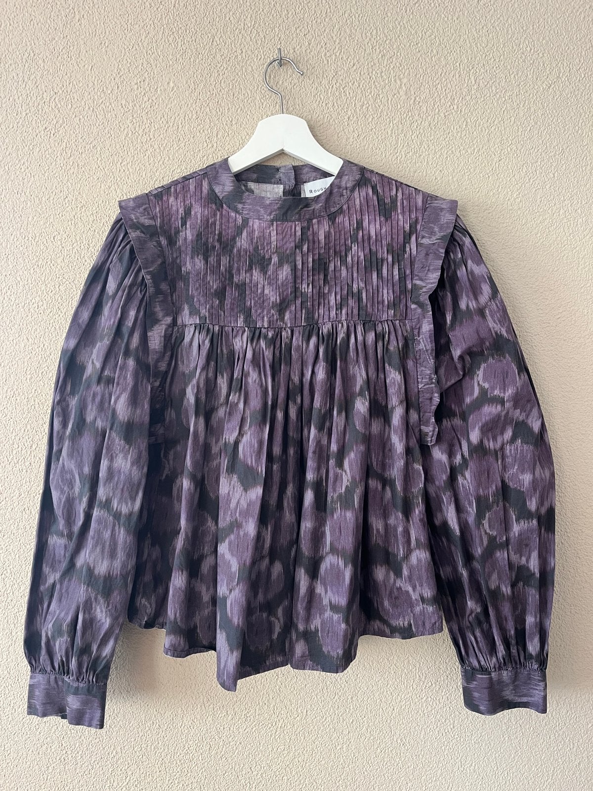 Paarse katoenen Aretha blouse top van Rough Studios, maat L, Ophalen of Verzenden, Zo goed als nieuw, Maat 42/44 (L), Paars