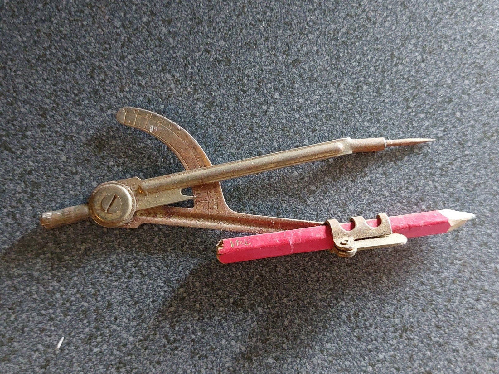 Antieke passer met potlood - Tekengereedschap, Antiek en Kunst, Antiek | Gereedschap en Instrumenten, Ophalen of Verzenden
