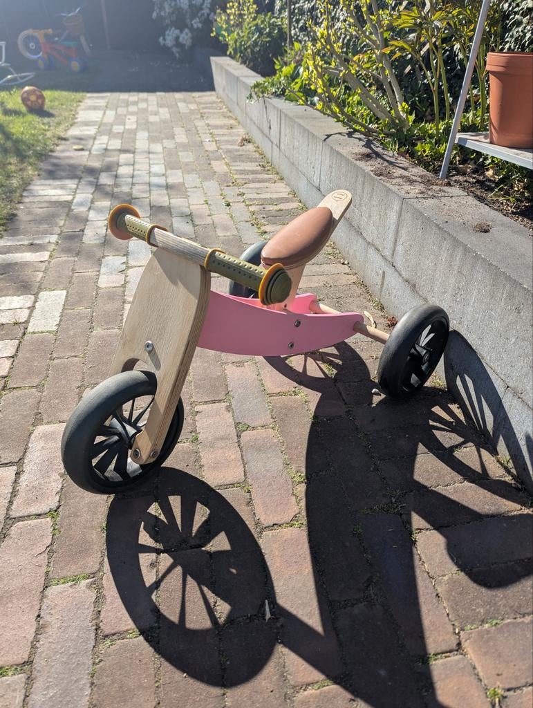 Bandit houten loopfiets roze, verstelbaar, voor tweeling, Ophalen, Gebruikt, Loopfiets