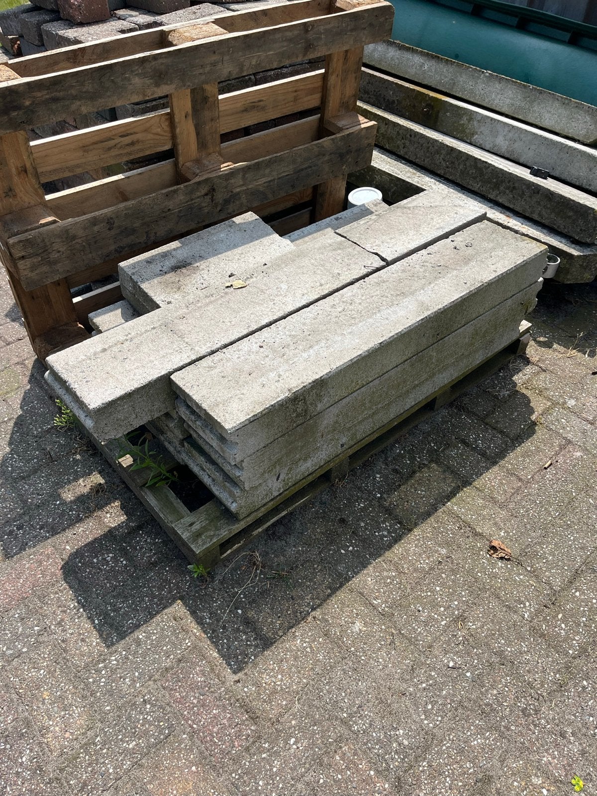 Opsluitbanden 10x20x100cm grijs, Ophalen, Gebruikt, Overige typen, 5 tot 10 m²
