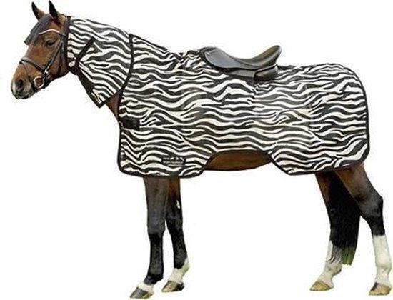 Vliegenuitrijdeken -Zebra- wit/zwart 150/165, Dieren en Toebehoren, Paarden en Pony's | Dekens en Dekjes, Ophalen of Verzenden