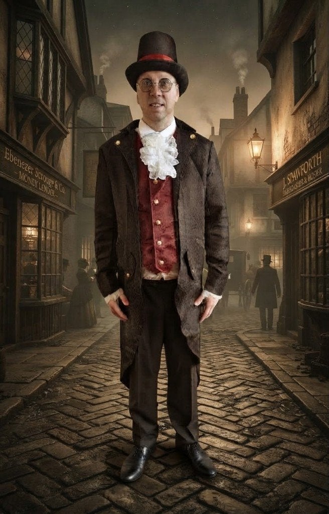 Charles Dickens kostuum  (verhuur), Ophalen, Gebruikt
