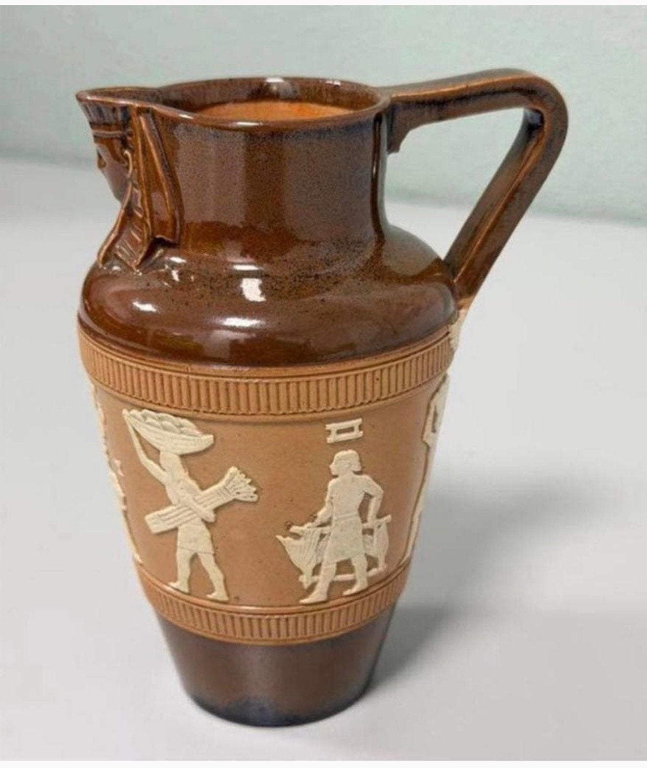 Antieke Doulton Lambeth Kan Egyptisch old 1895 Royal Doulton, Antiek en Kunst, Ophalen of Verzenden