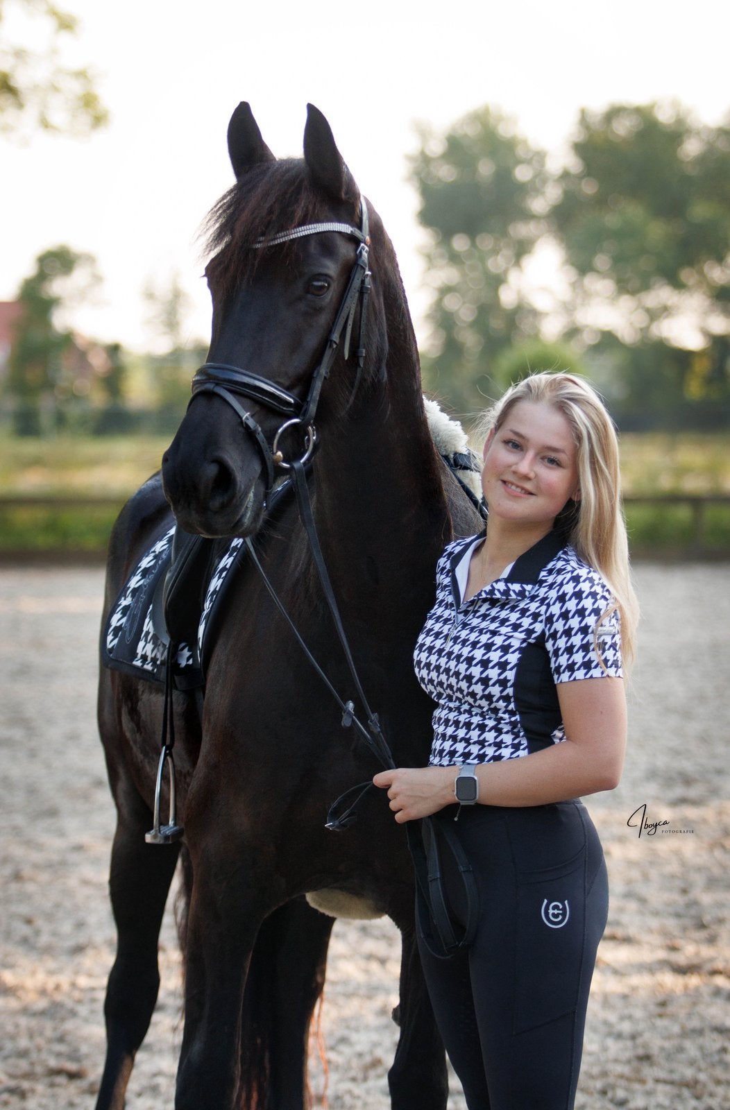 Eskadron/ horsegloss pied de poule set XS/ full, Dieren en Toebehoren, Paarden en Pony's | Dekens en Dekjes, Dressuurdekje, Ophalen of Verzenden