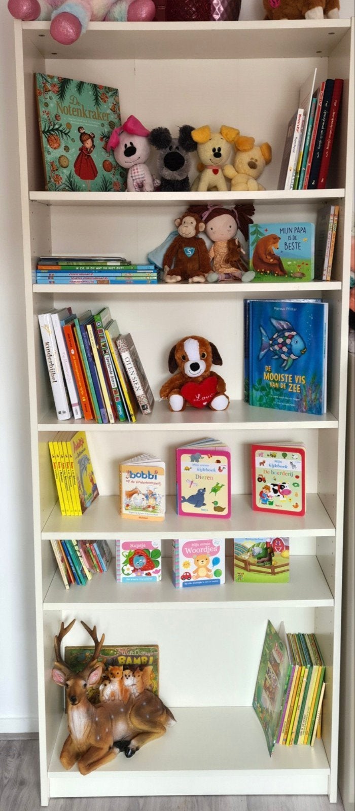 Witte Boekenkast Billy ikea met 5 planken, Ophalen, Met plank(en), Gebruikt, 50 tot 100 cm