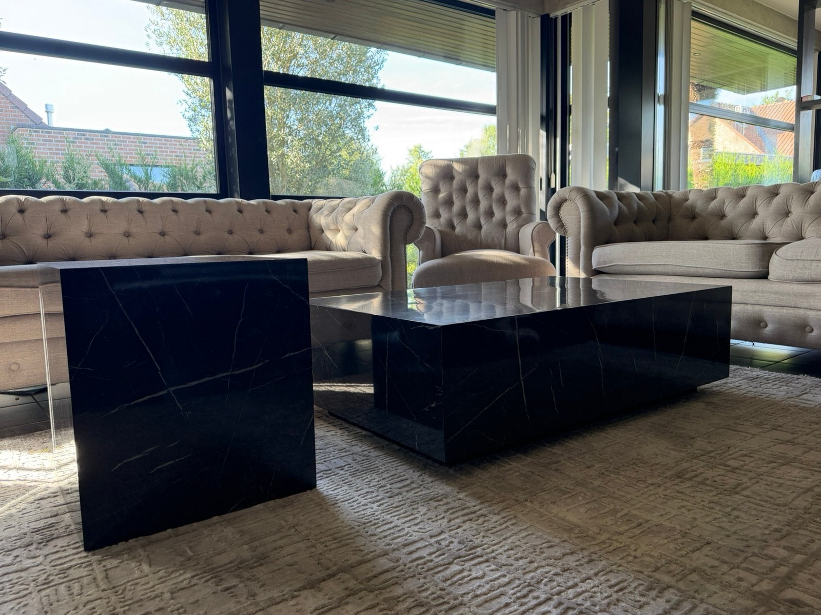 2 salontafels te koop, Ophalen, Gebruikt, Rond, 50 tot 100 cm