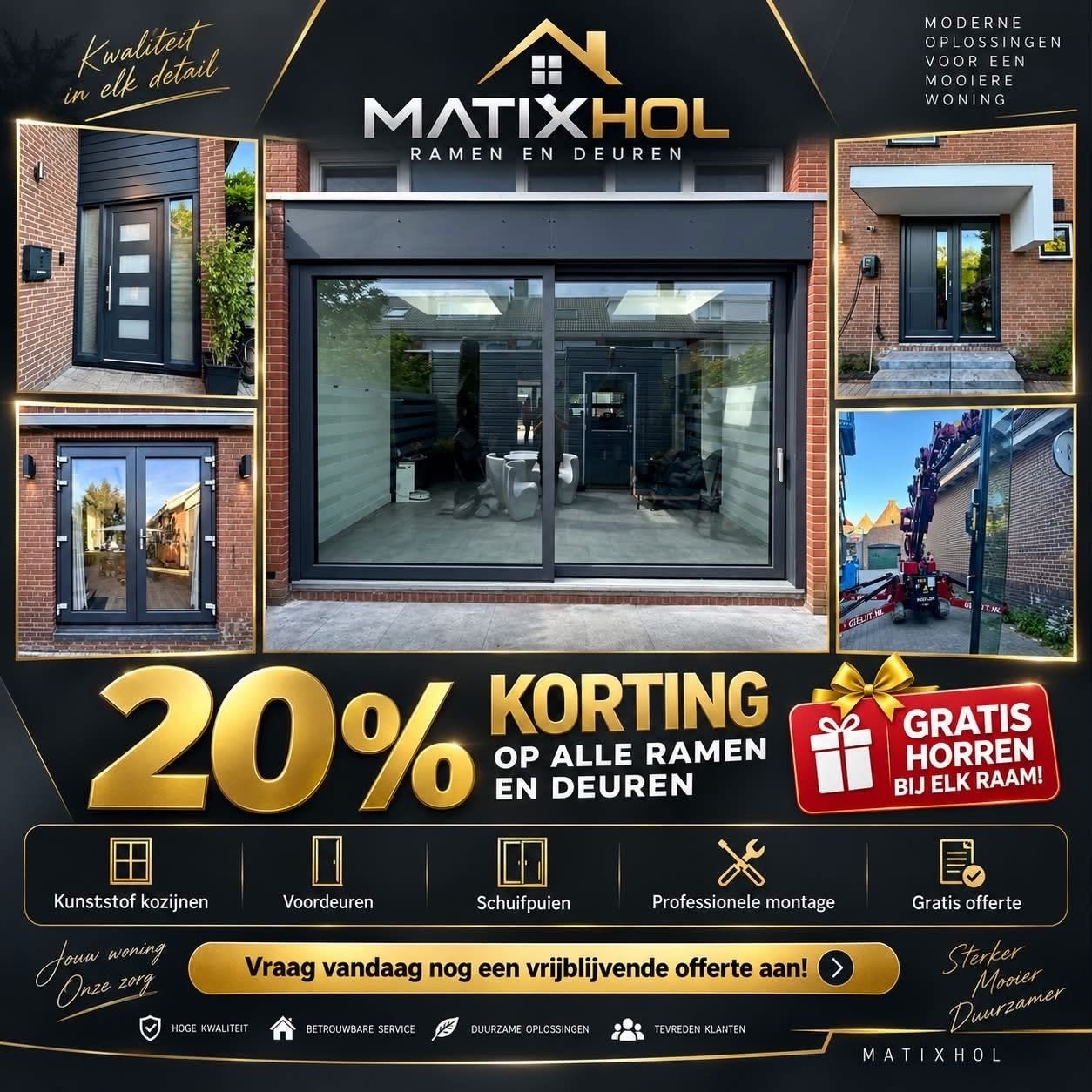 Matixhol Ramen en Deuren - Moderne Oplossingen, Gevelraam of Ruit, Nieuw, Dubbelglas, 160 cm of meer