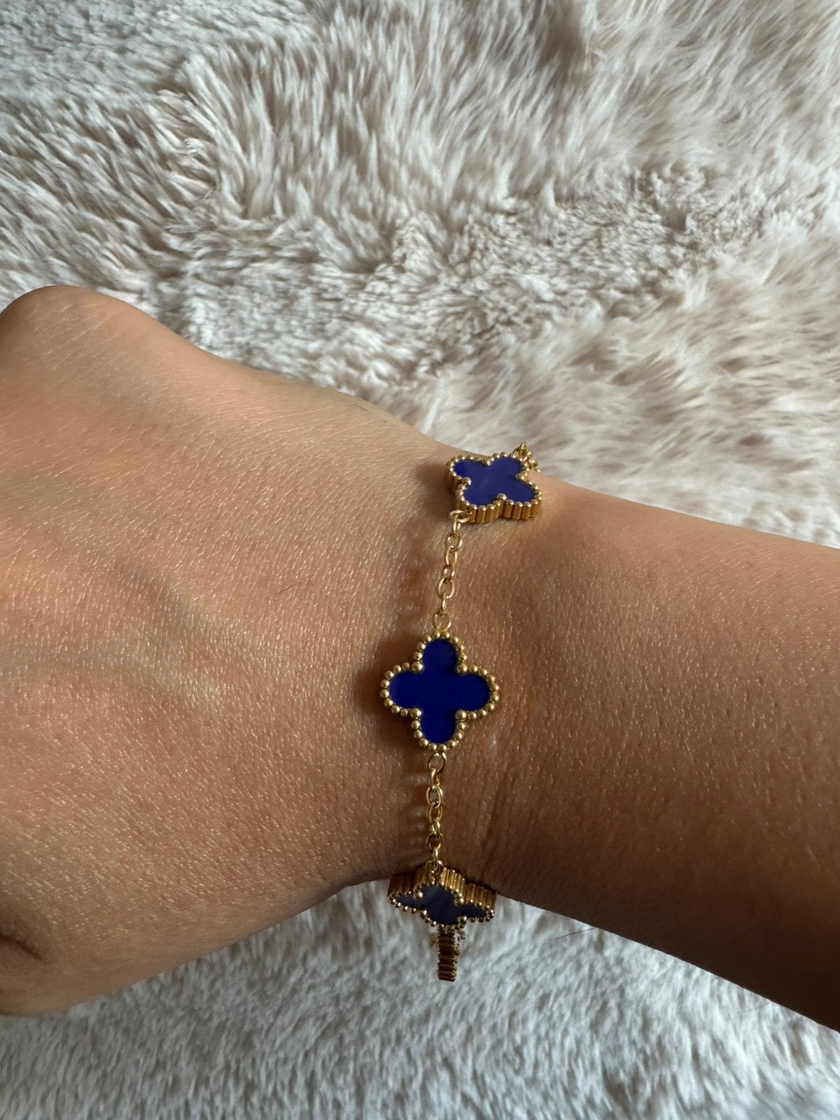 Van Cleef & Arpels Armband Blauw Goud Roestvrij, Ophalen of Verzenden, Zo goed als nieuw, Blauw, Goud