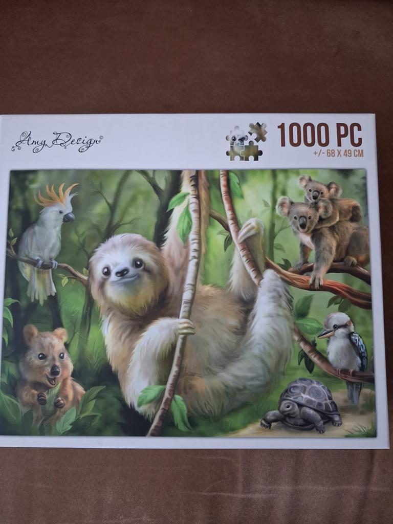 Amy Design Legpuzzel 1000 stukjes - Luiaard & Vrienden, Ophalen of Verzenden, 500 t/m 1500 stukjes, Zo goed als nieuw, Legpuzzel