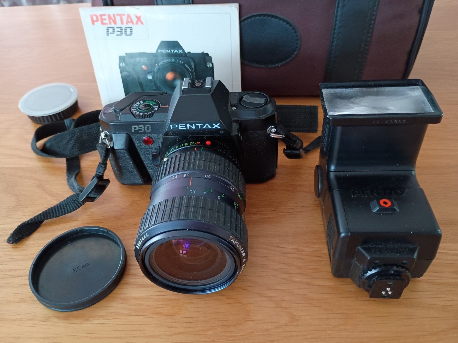 Pentax p30 spiegelreflexcamera met zoomlens, flitser & tas., Audio, Tv en Foto, Ophalen, Zo goed als nieuw, Spiegelreflex, Pentax