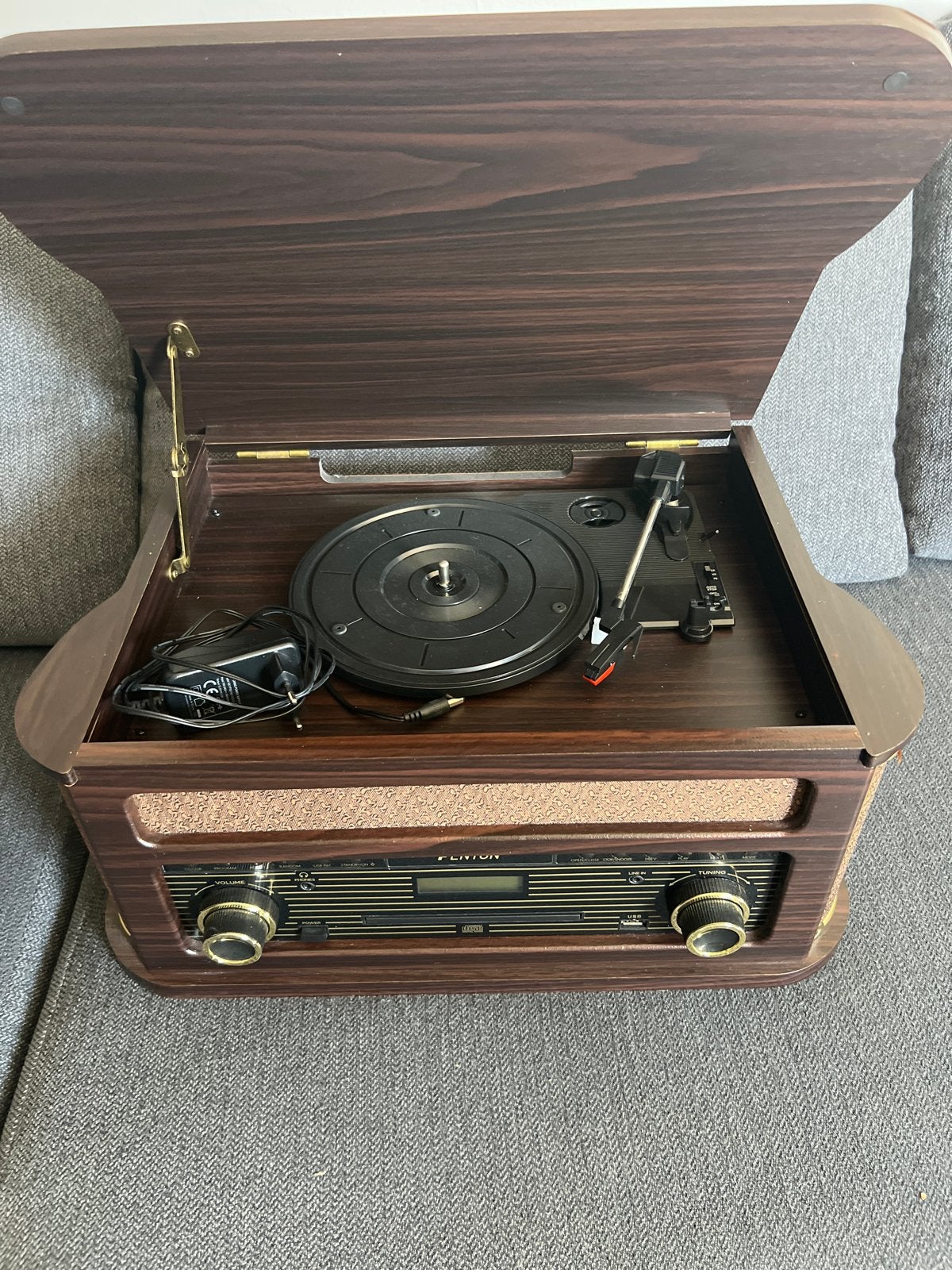 Vintage Platenspeler met Radio en CD-speler, Ophalen of Verzenden, Gebruikt, Platenspeler, Overige merken