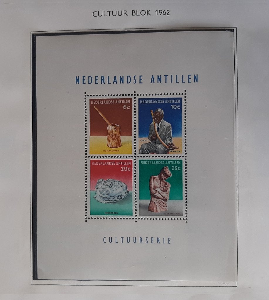 1962 Nederlandse Antillen Cultuurzegels Blok Nvph Nr. 329, Ophalen
