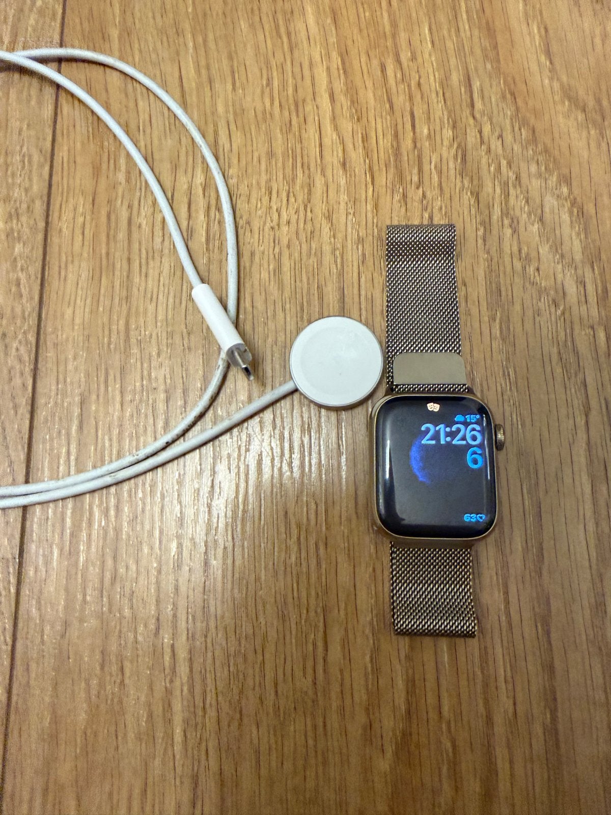 Apple Watch Series 7 GPS + Cellular 41mm Goud, Sieraden, Tassen en Uiterlijk, Smartwatches, Ophalen, Afstand, IOS, Zo goed als nieuw