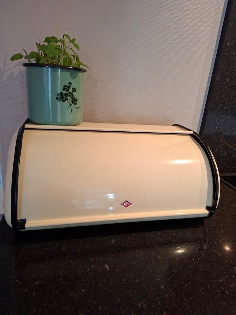 Wesco Roll Broodtrommel - Retro Design - Amandel - 43 cm, Huis en Inrichting, Keuken | Keukenbenodigdheden, Beige, Ophalen of Verzenden