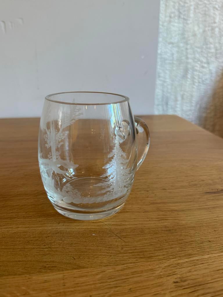 6 kristallen  bierpullen met jachttaferelen, Ophalen of Verzenden