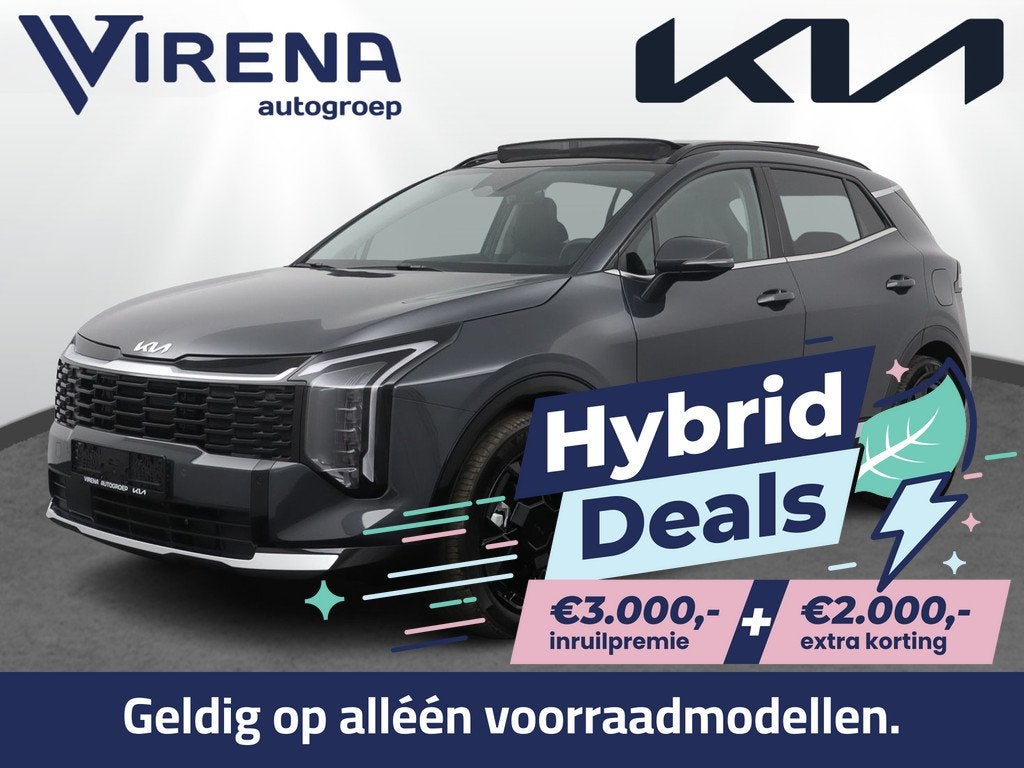 Kia Sportage 1.6 T-GDi Plug-in Hybrid DynamicPlusLine - €5, Auto's, Kia, 12 maanden, Zwart, 4 cilinders, Leder en Stof