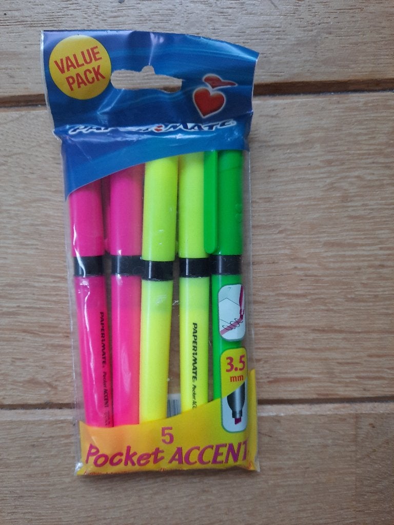 Papermate Fluo Pocket Accent 5 highlighters - Nieuw -, Ophalen of Verzenden, Nieuw