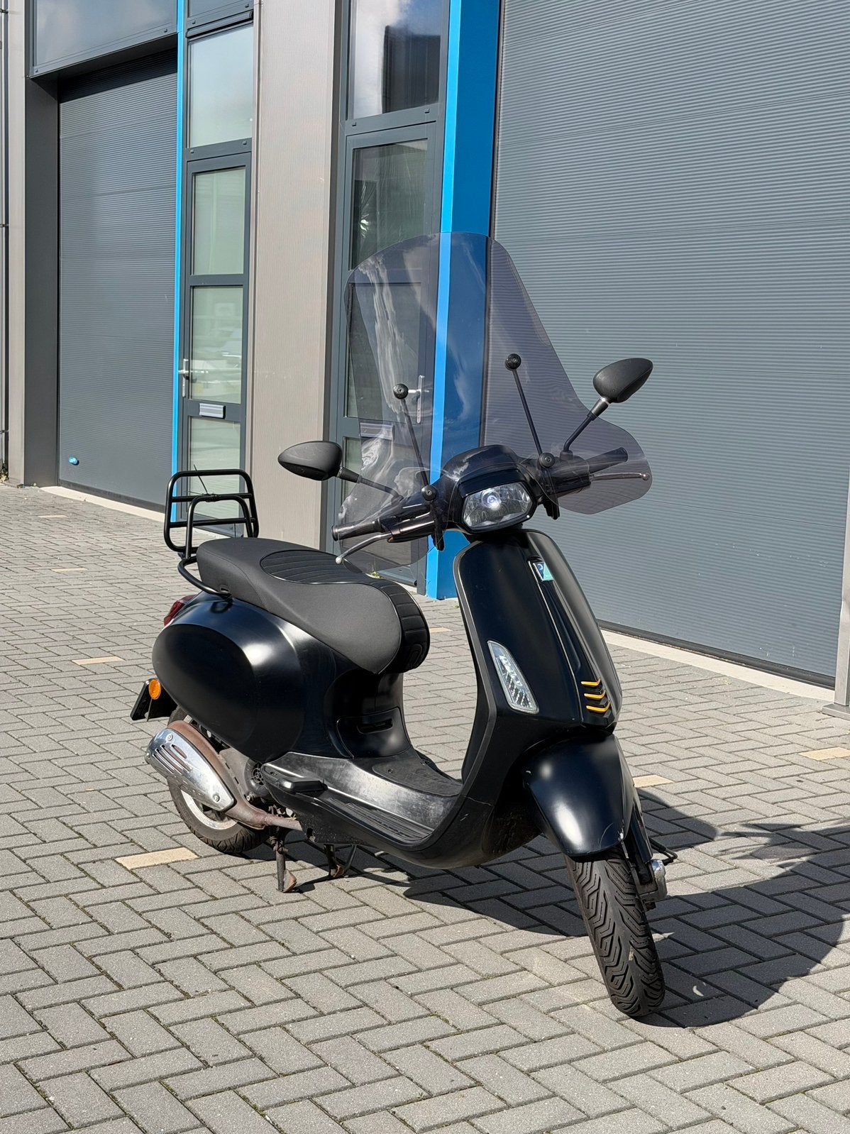 Vespa Sprint 2016 Mat Zwart | Blauw Kenteken | Windscherm, Ophalen, Gebruikt, Overige modellen, Benzine