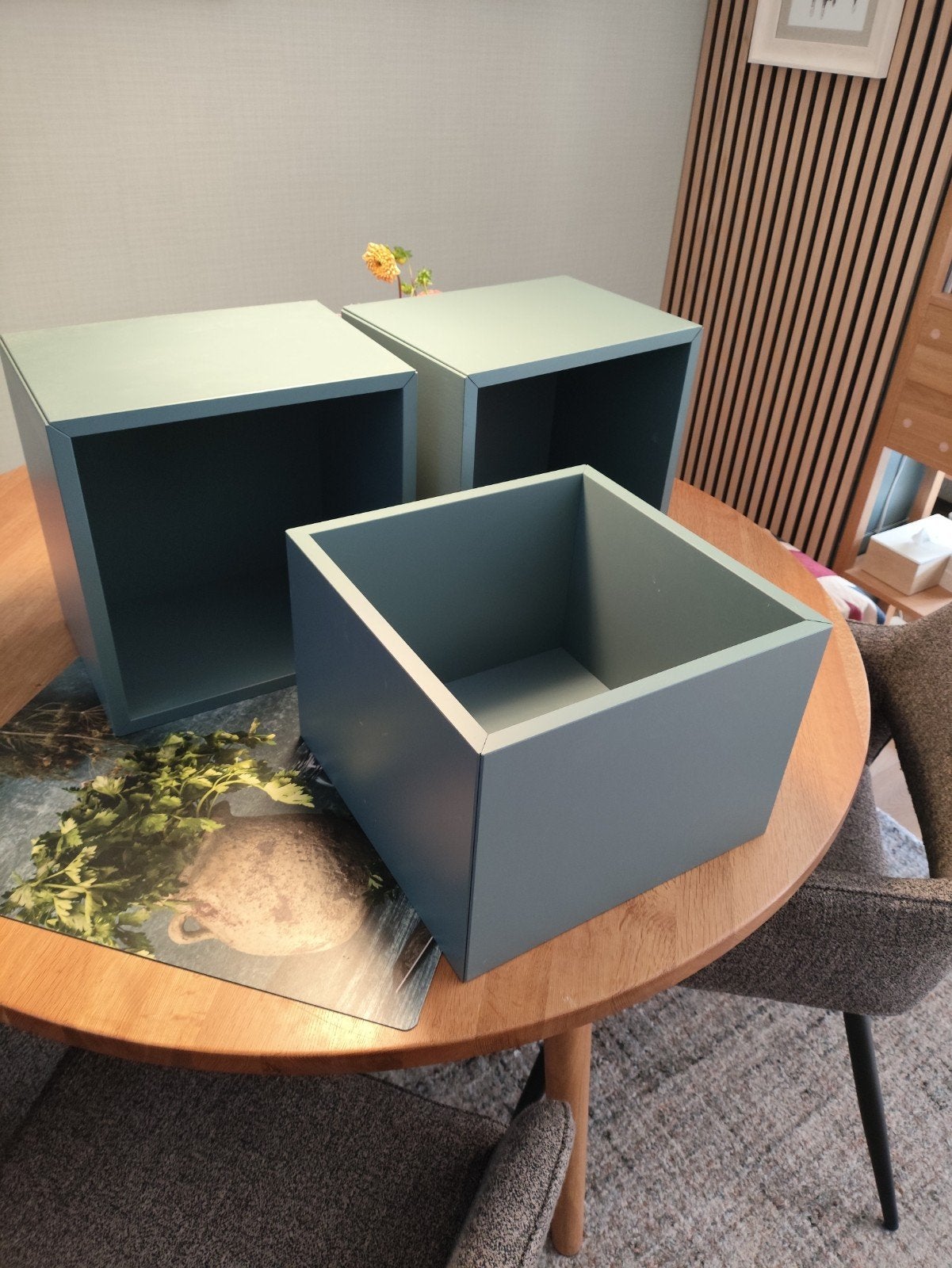 IKEA EKET Kastjes/Opbergkubussen blauwgroen (3 stuks), Ophalen