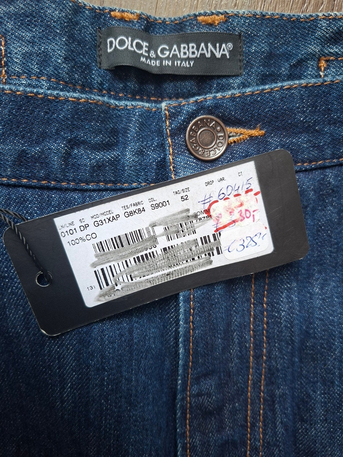 DOLCE & GABANNA cropped jeans maat 52 (W36), Kleding | Heren, W36 - W38 (confectie 52/54), Dolce & Gabbana, Blauw, Nieuw