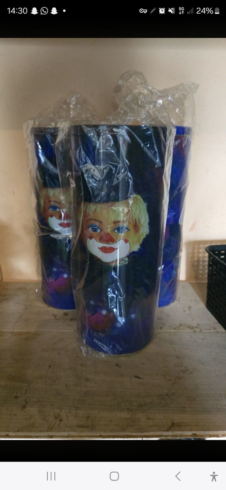 3 Clowns in blik - 1 blik beschadigd, Ophalen of Verzenden, Zo goed als nieuw