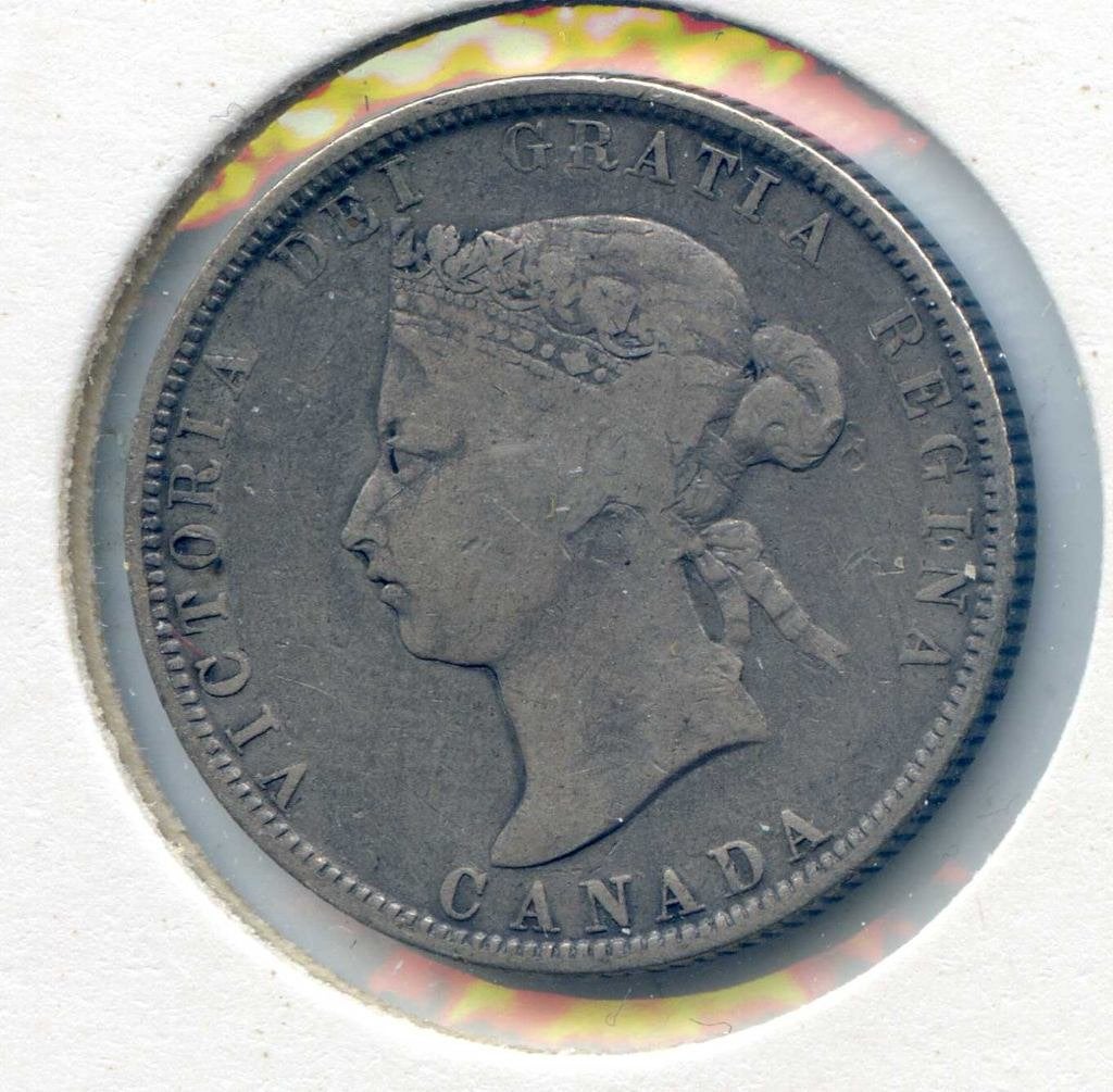 Canada 25 Cents 1874 H - Bijna 6 Gram ! Sterling Zilver, Postzegels en Munten, Ophalen of Verzenden, Noord-Amerika, Zilver