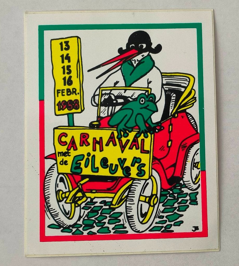 Sticker Carnaval in Zwolle 1988 ( en de Eileuvers)Sassendonk, Ophalen of Verzenden, Zo goed als nieuw, Bedrijf of Vereniging