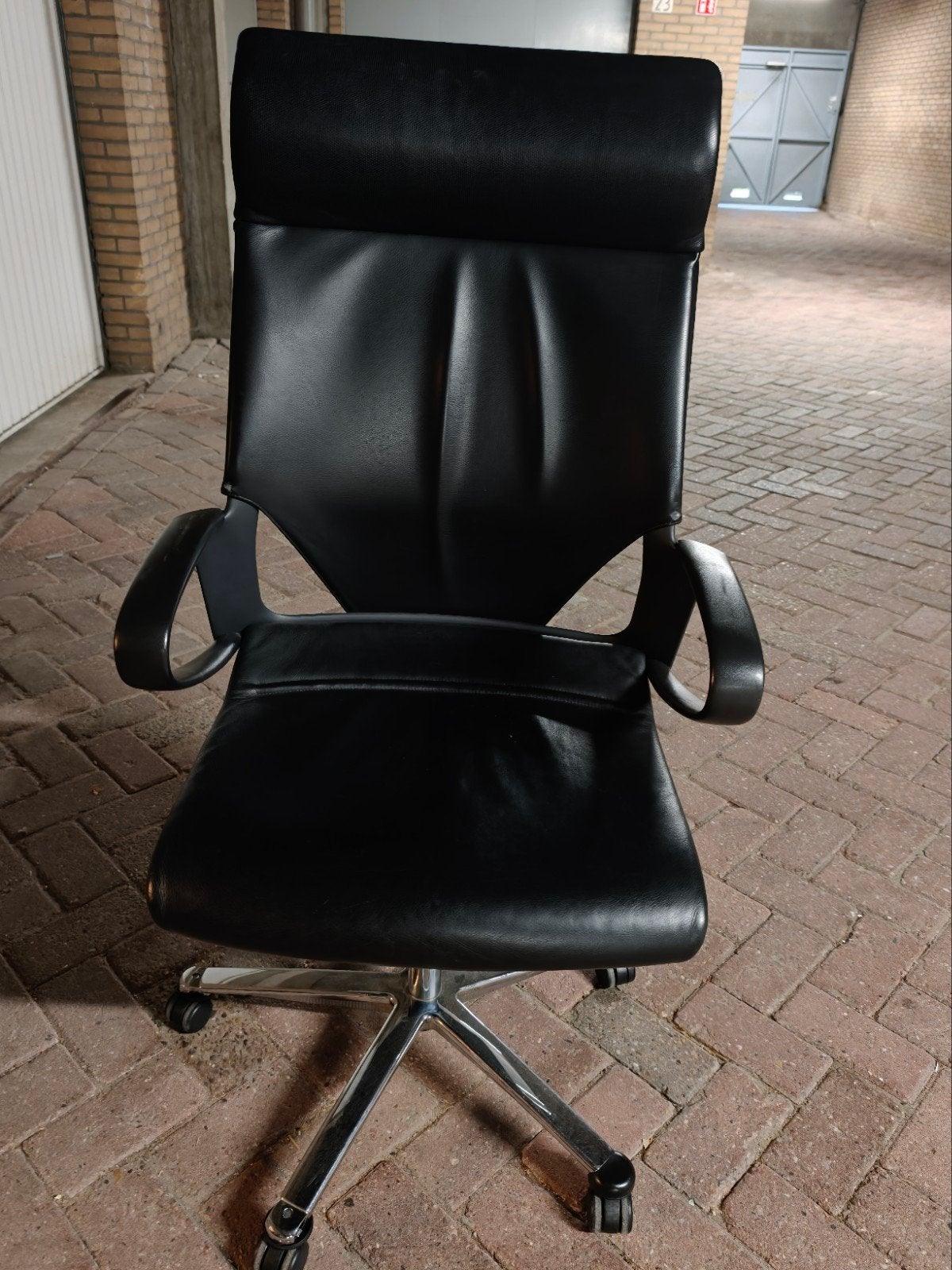 Wilkhahn bureaustoel - Zwart leer, ergonomisch, Ophalen of Verzenden