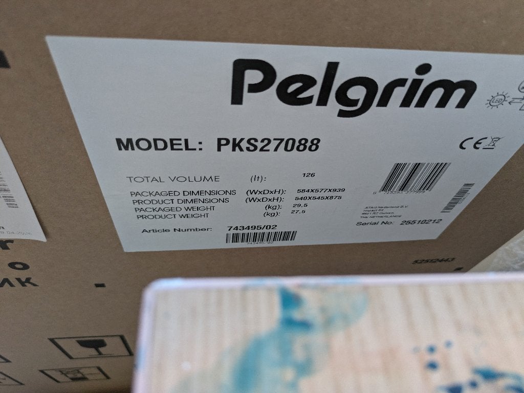 koelkast pelgrim PKS27088, Zonder vriesvak, 100 tot 150 liter, Nieuw, 45 tot 60 cm