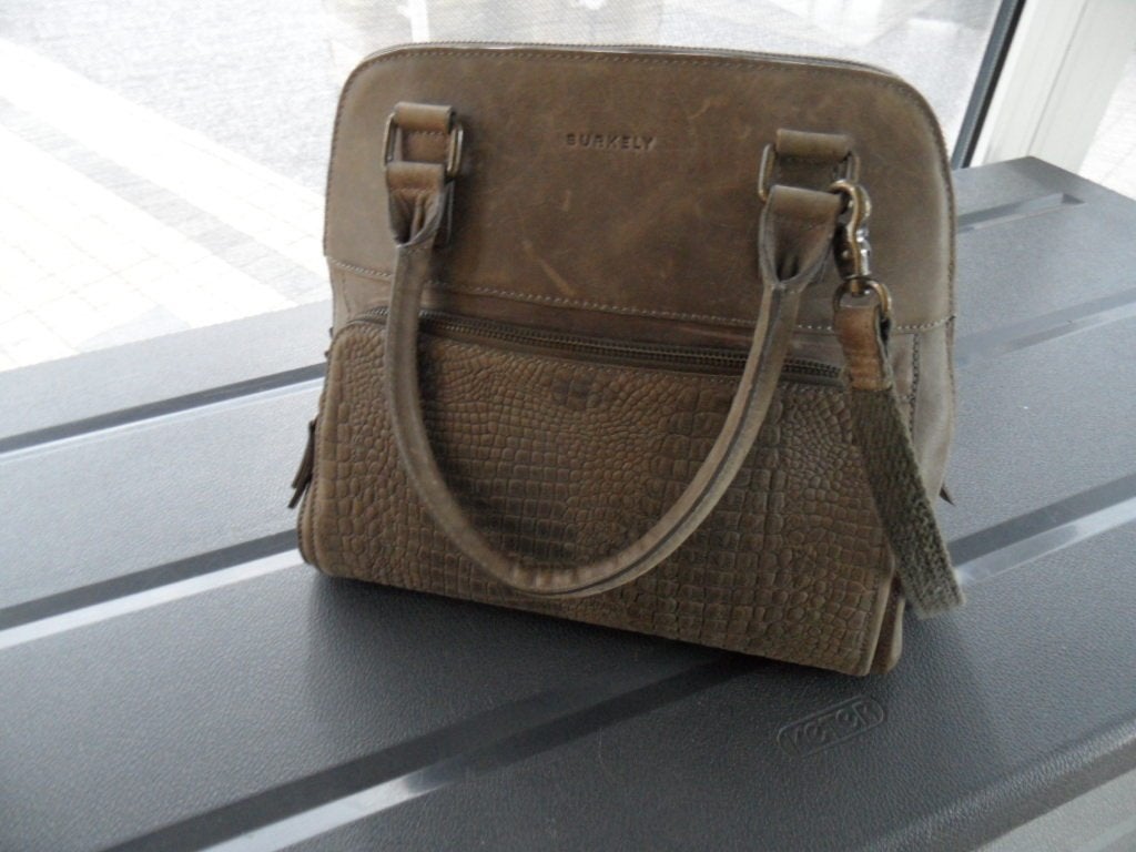 Leren dameshandtas   "Burkely", Ophalen of Verzenden, Nieuw, Beige, Handtas
