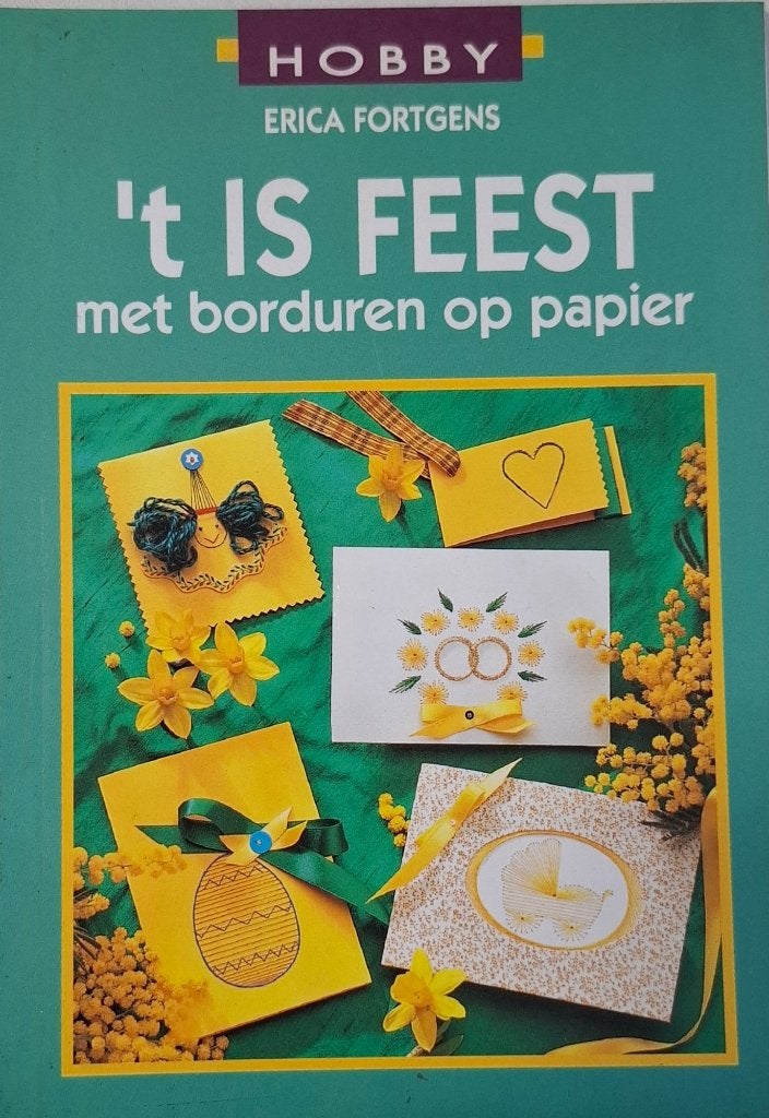 Hobby LRV 't is feest met borduren op papier ZGAN, Ophalen of Verzenden, Zo goed als nieuw, Borduren en Naaien, Erica Fortgens
