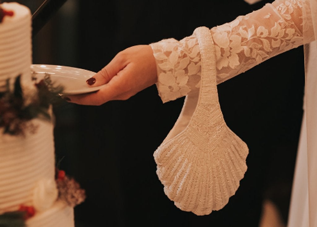 Art Deco vintage inspired handgemaakt ivoor bruidstas, Kleding | Dames, Ophalen of Verzenden, Zo goed als nieuw, Overige kleuren