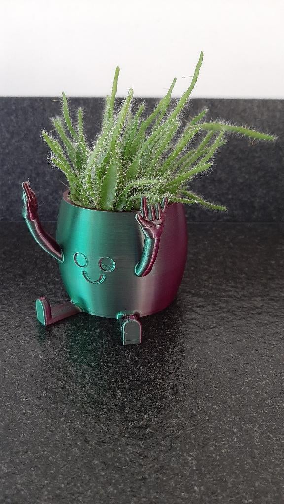 Nieuw! Bloempotje 'rock and roll' met persoonlijke tekst, Overige materialen, Ophalen of Verzenden, Overige vormen, Binnen