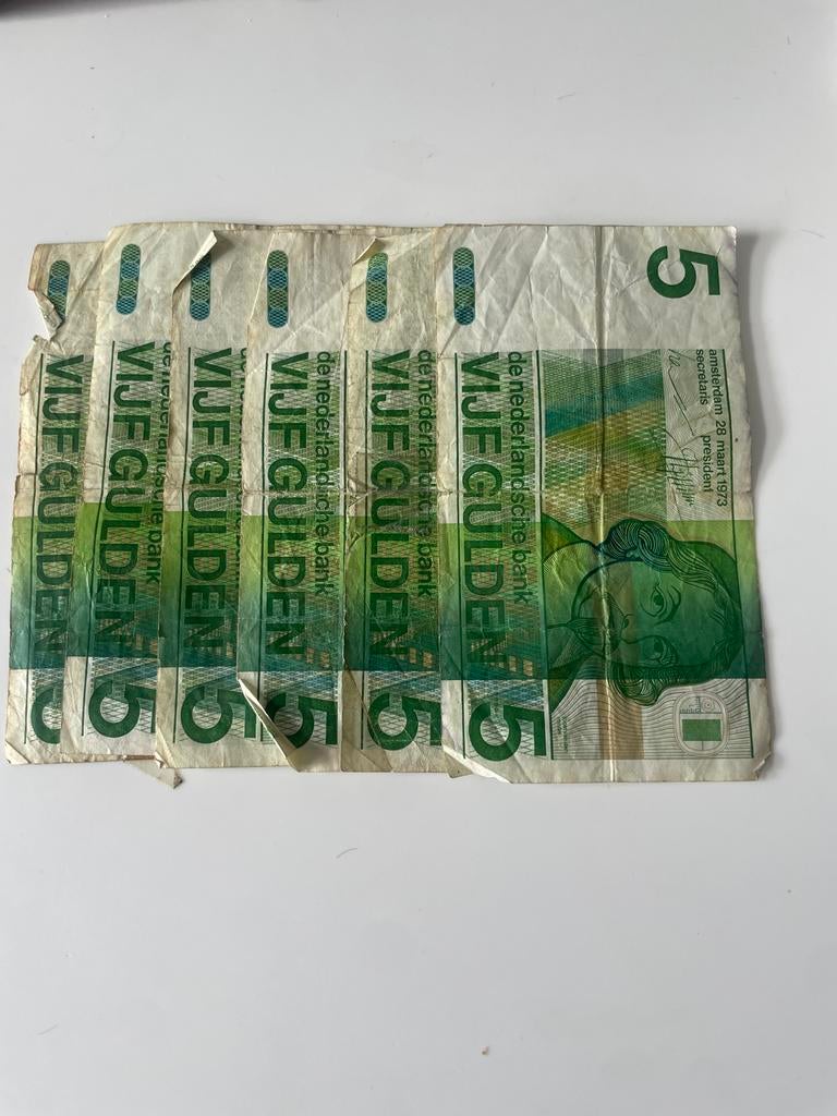 6x 5 Gulden Biljetten 1973 - Nederlandse Bank, Ophalen of Verzenden, 5 gulden, Setje