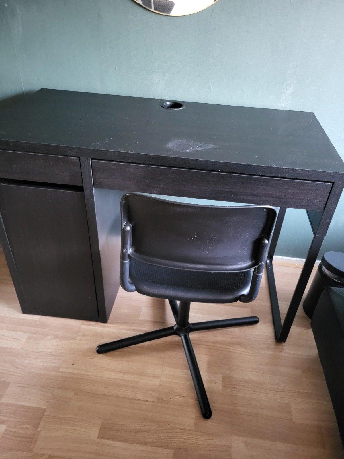 IKEA Bureau met bureaustoel - donkerbruin, Ophalen, Met lades, Gebruikt, Bruin