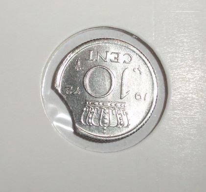 Munt Dubbeltje misslag 1972, Ophalen of Verzenden, Koningin Juliana, 10 cent, Losse munt