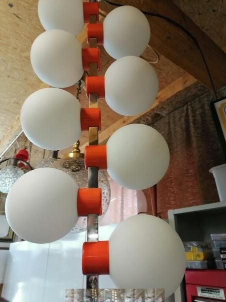 vintage ultieme space age stanglamp eind 60er England, Ophalen, Gebruikt, Glas, Space age