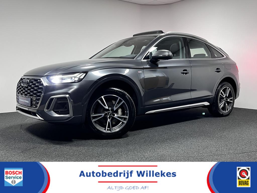 Audi Q5 Sportback 55 TFSI e S edition | PANO | TREKHAAK | MA, Automaat, Stof, Gebruikt, Zwart