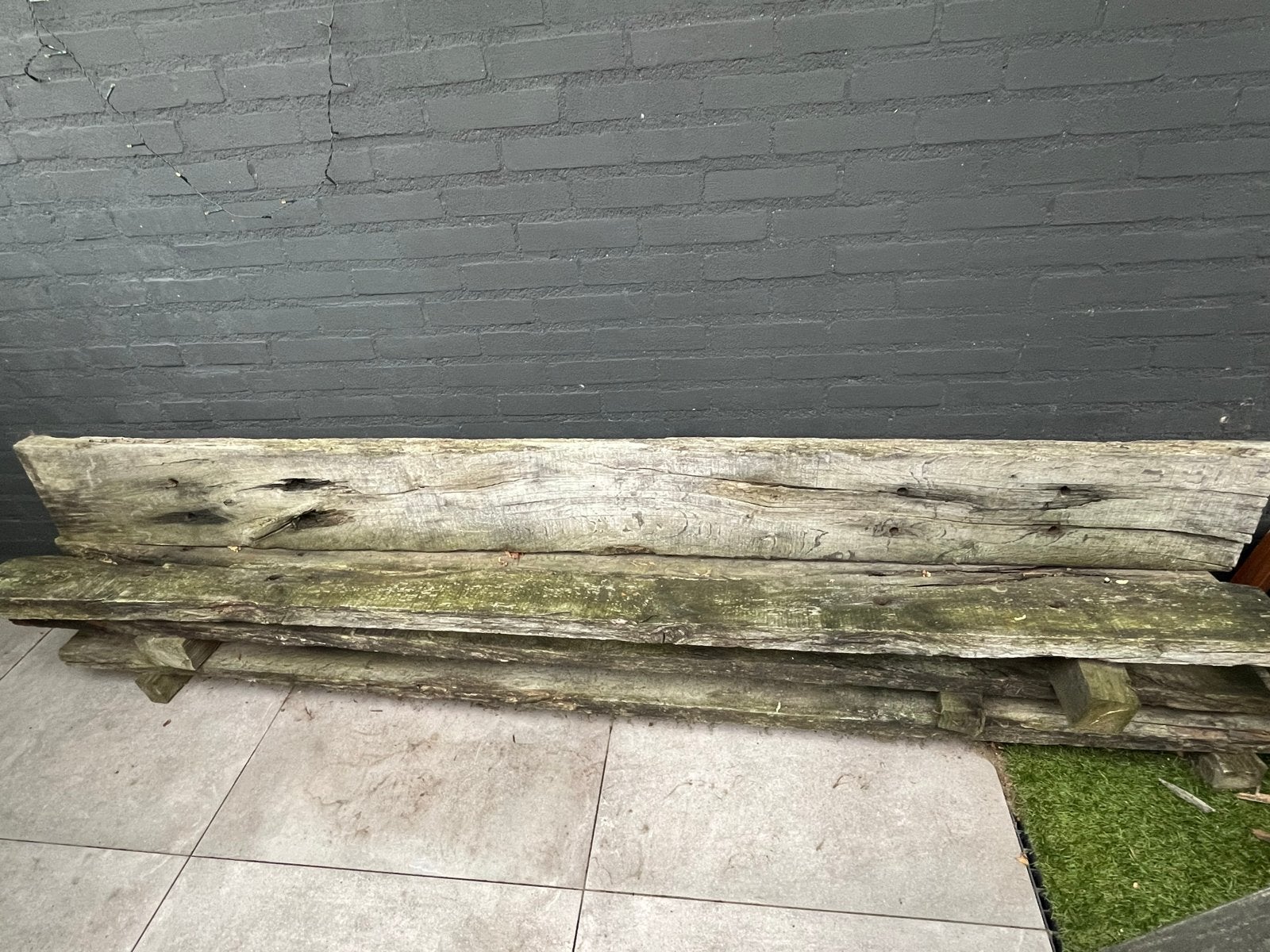 Treinbielzen, houtenbielzen, Doe-het-zelf en Verbouw, Hout en Planken, Ophalen, Gebruikt, 200 tot 250 cm, 50 mm of meer