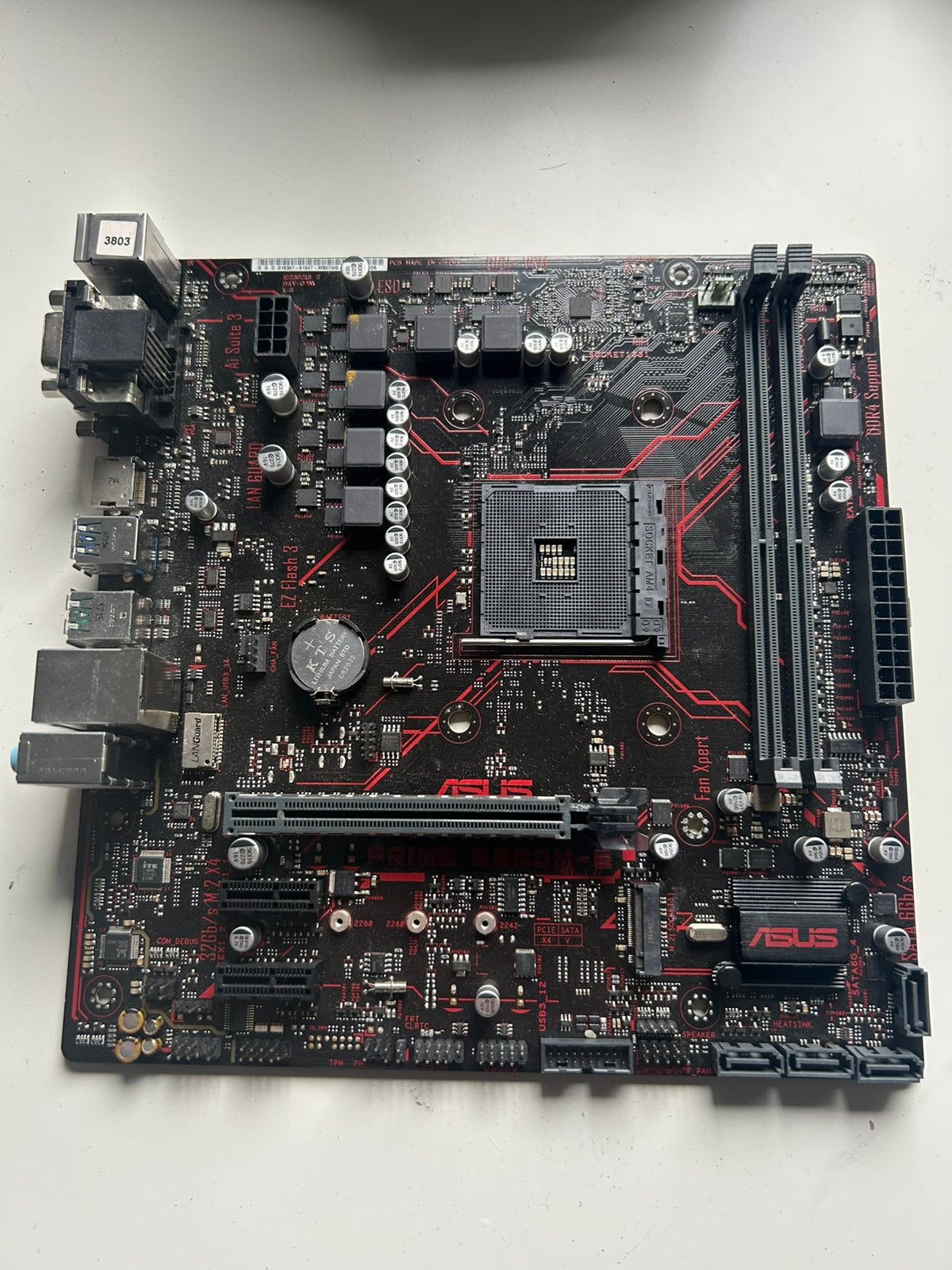 Moederbord ASUS PRIME B350M-E AM4  (Lees beschrijving, Computers en Software, Ophalen of Verzenden, Zo goed als nieuw, DDR4