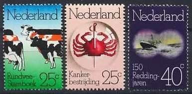 Nederland NVPH nr 1052/4 postfris KGelegenheidszegels 1974, Postzegels en Munten, Ophalen of Verzenden, Na 1940, Postfris