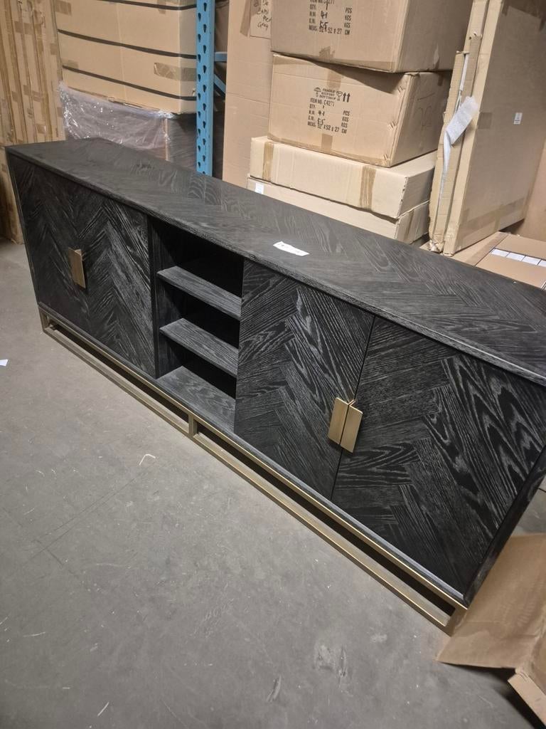 Dressoir blackbone brass richmond interiors, Ophalen of Verzenden, Nieuw, 25 tot 50 cm, 200 cm of meer