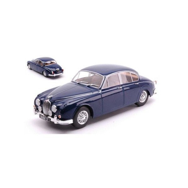 Jaguar MK II 1960 Donker Blauw Schaal 1/24 Whitebox, Overige merken, Whitebox, Auto, Nieuw