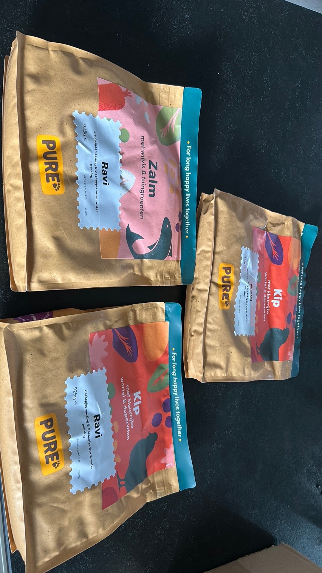 Hondevoer Pure kip-zalm 2x 925 gram en 1 x 465, Ophalen of Verzenden, Hond