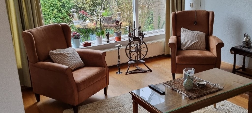 2 prachtige, comfortabele en stijlvolle fauteuils, Ophalen, Degelijk, 75 tot 100 cm, Zo goed als nieuw