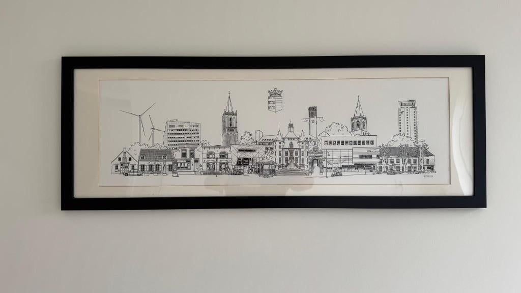 Ingelijste tekening van Houten, Antiek en Kunst, Ophalen