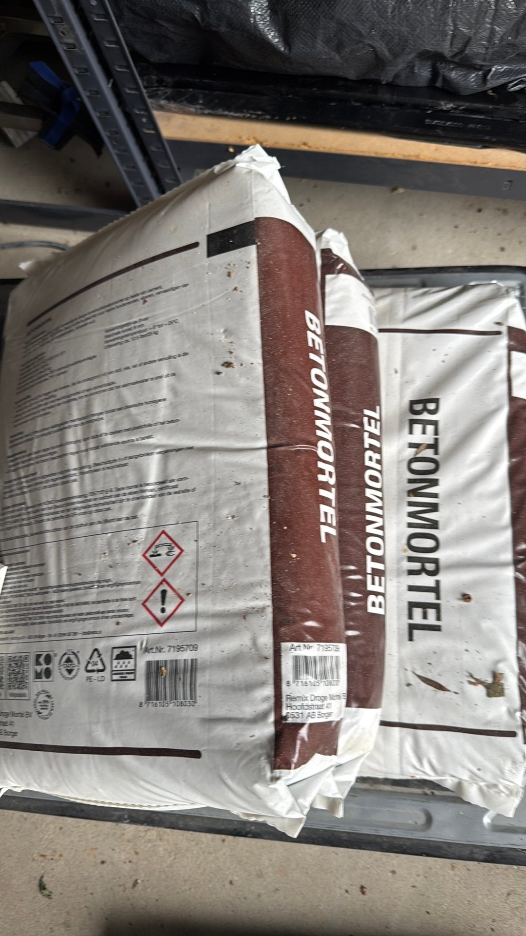 75kg Betonmortel (3 zakken van 25kg), Ophalen, Nieuw
